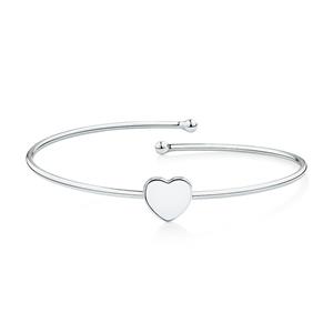 Heart Bangle in Sterling Silver