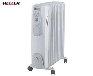 Heller 2400W Electric Portable 11-Fin Oil Heater - White
