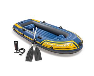 Intex 295cm Challenger 3 Inflatable/Floating Sports Boat w/ Oars/Paddles 14y+