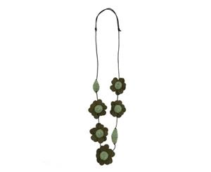 KAJA Clothing FIONA Necklace - Green Felt/Yarn