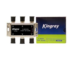 KT420F KINGRAY 4 Way 20Db Tap 5-2400Mhz Power Pass Fox App. F30956 Foxtel Approved F30956 For Backbone Satellite Mdus Comm and Tdt Jobs 4 WAY 20DB