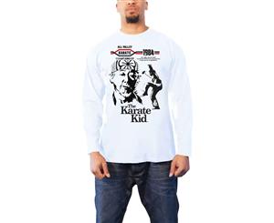 Karate Kid T Shirt All Valley Karate 1984 Official Mens Long Sleeve - White