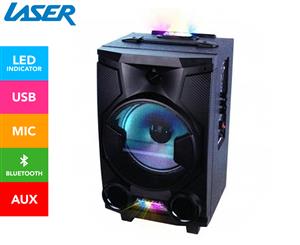 Laser Portable Bluetooth Trolley Speaker w/ LED Light Show & FM Radio