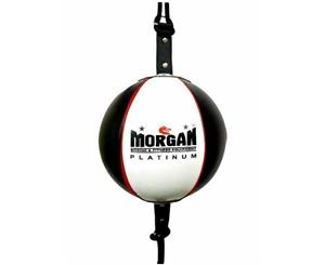 MORGAN 8Inch Platinum Leather Floor To Ceiling Speed Ball+ Adjustable Straps