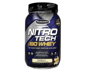 MuscleTech Nitro-Tech 100% Iso Whey Protein Powder Vanilla 820g