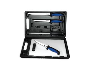 Mustad Complete Knife Set - 3 Knives- Sharpening Steel- Cutting Board In Case