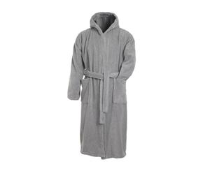 Myrtle Beach Adults Unisex Hooded Bath Robe (Silver) - FU440