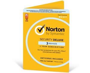 NORTON SECURITY DELUXE 3.0 AU 1 USER 3 DEVICE 12MO CARD ATTACH