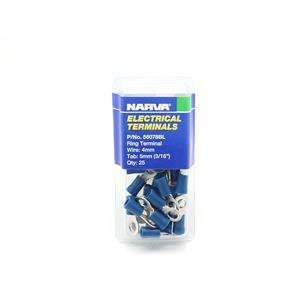 Narva 4mm with 5mm Hole Electrical Terminal Ring - 25 Pack