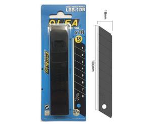 Olfa Lbb-10B Ultra Sharp Black 18mm Blades 10Pack