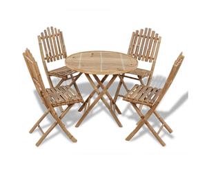 Outdoor Dining Set 5 Piece Bamboo Foldable Garden Furniture Table Chair