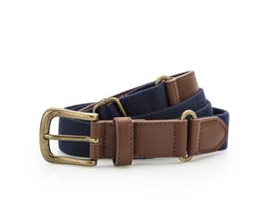 Outdoor Look Womens Faux Leather Canvas Belt - Navy