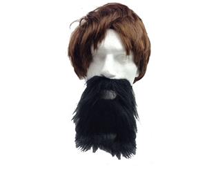 Party Beard Moustache Costume Fancy Dress Mustache Halloween Fake Facial Hair - Black - Black