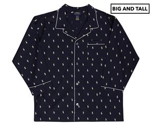 Polo Ralph Lauren Men's Big & Tall Long Sleeve Pyjama Top - Navy/Cream
