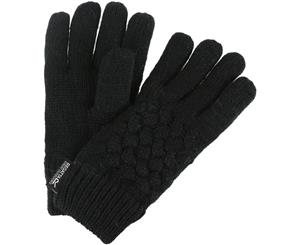 Regatta Boys & Girls Merle Cable Knit Warm Fleece Lined Winter Gloves - Black