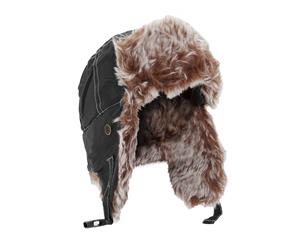 Result Unisex Classic Thermal Winter/Ski Sherpa Trapper Hat (Jet Black) - BC985