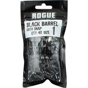 Rogue Black Barrel Snap Swivel 40 Pack