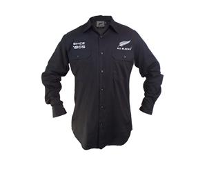 Rugby Union All Blacks NRL LONG Sleeve Button Work Shirt BLACK