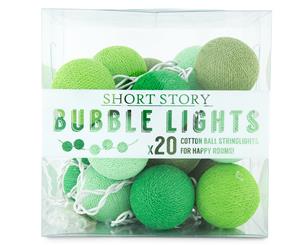 Short Story 3.5m Cotton Ball Christmas String Lights - Green Blossom