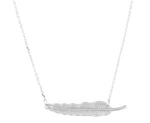 Short Story Long Feather Necklace - Silver