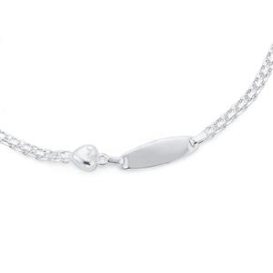 Silver 16cm Identity Heart Bracelet
