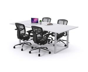 Sit-Stand Meeting Table Electric Height Adjustable Stand-up - White Frame - white