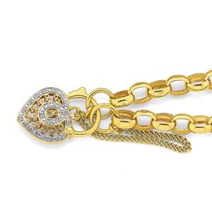 Solid 9ct Gold 19cm Oval Belcher Bracelet
