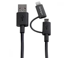 StarTech 1m Apple Lightning or Micro USB to USB Cable (Black)