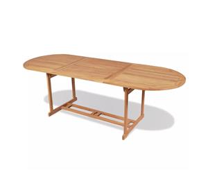 Teak Outdoor Dining Table 240x90x75cm Waterproof Garden Patio Furniture