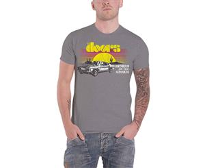 The Doors T Shirt Riders On The Storm Band Logo Official Mens - Grey