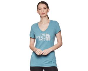 The North Face Women's Half Dome V-Neck Tee - Storm Blue/Beige