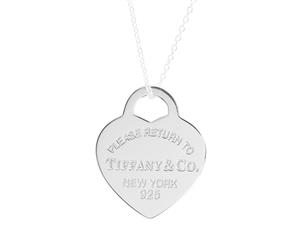 Tiffany & Co. Medium Chain Heart Tag Pendant - Silver