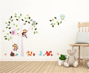 Tree & Sleeping Monkey Kids' Wall Decal