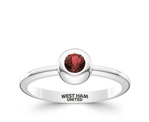 West Ham United FC Garnet Ring For Women In Sterling Silver Design by BIXLER - Sterling Silver