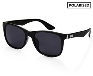 Winstonne Men's Aiden Wayfarer Polarised Sunglasses - Black/Grey
