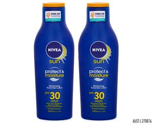 2 x Nivea Sun Protect & Moisture Sunscreen Lotion SPF30 200mL