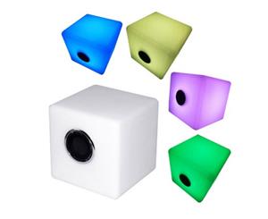 20cm LED Colour Changing Cube Light Bluetooth Speaker - White