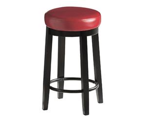 2pcs PU Leather Swivel Bar Stool in Red