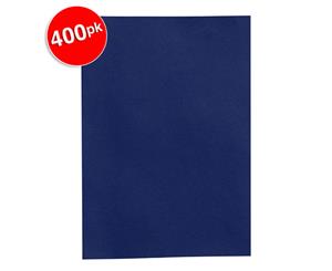 400PK Rexel A4 300gsm Leather Grain Finish Binding Cover/Report Folder Navy Blue