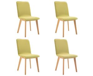 4x Dining Chairs Green Fabric Kitchen Dining Room Chair Modern Seat