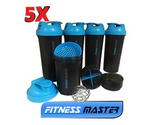 5 x Multi 3in1 GYM Protein Supplement Drink Blender Mixer Shake Shaker Ball Bottle