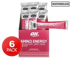 6 x Optimum Nutrition Amin.O Energy Watermelon Stick Packs 54g