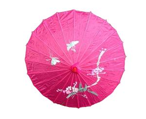 6x Chinese Japanese Bamboo Parasol Umbrella - Hot Pink