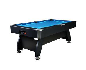 8FT Blue Timber MDF Pool Snooker Billiard Table with LED Lighting