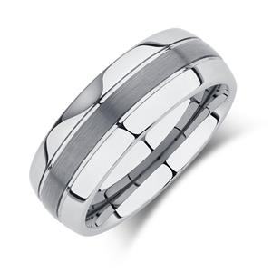 8mm Men's Ring in Grey Tungsten