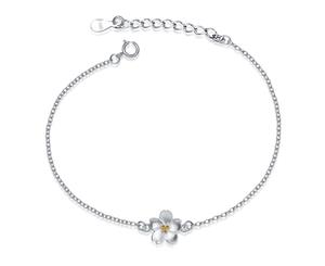 .925 Sterling Silver White Blossom Bracelet-Silver