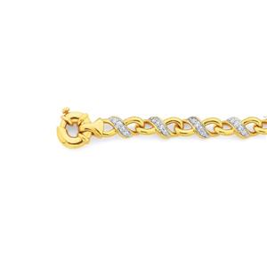 9ct Gold 19cm Cubic Zirconia Infinity Bracelet