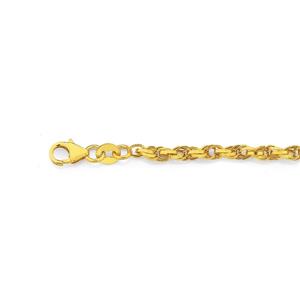 9ct Gold 19cm Triple Oval Belcher Bracelet