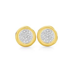 9ct Gold Cluster Framed Stud Earrings