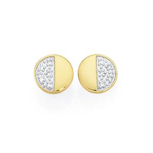9ct Gold Diamond Cluster Half Pave Set Stud Earrings